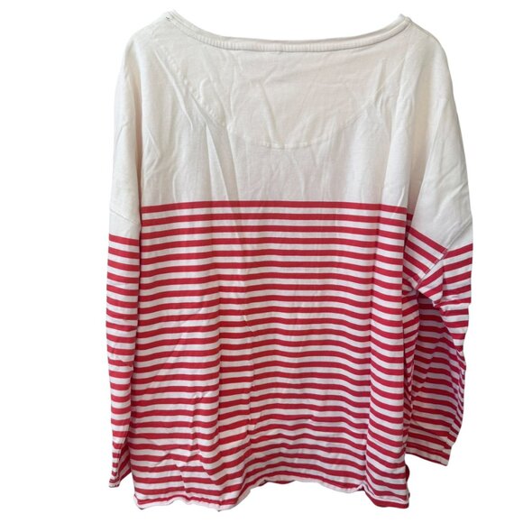 Joules Marina Red Striped Dalmation Dog Embroidered Cotton Top Women's size 22 - Picture 8 of 10